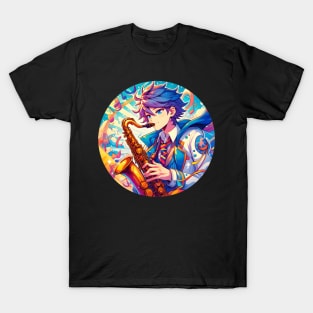 Anime boy saxophone player T-Shirt